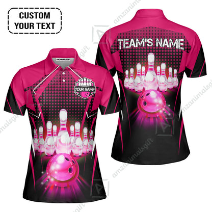 Custom Bowling Team Jerseys Polo Shirts, Bowling uniforms Ball & Pins Multicolor Jersey For Tournament Team Men Women Bowlers