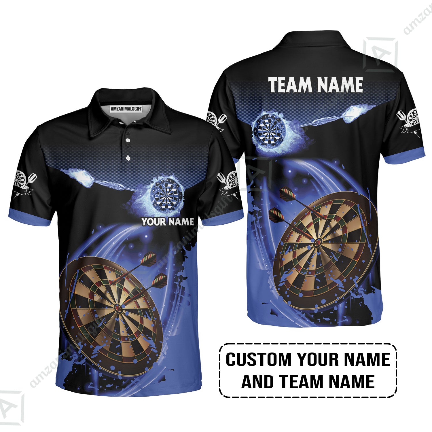 Customized Fire Darts Men Polo Shirt, Personalized Darts For Team Polo Shirt