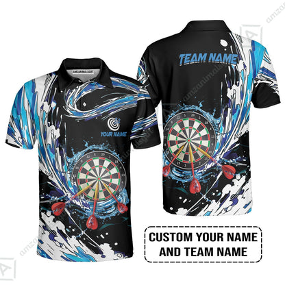 Custom Breath Of Water Darts Zip Polo Shirt, Personalized Darts For Team Zip Polo Shirt