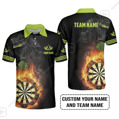 Customized Name & Team Darts Sweatshirt, Skull Darts Flame Personalized Darts Sweatshirt
