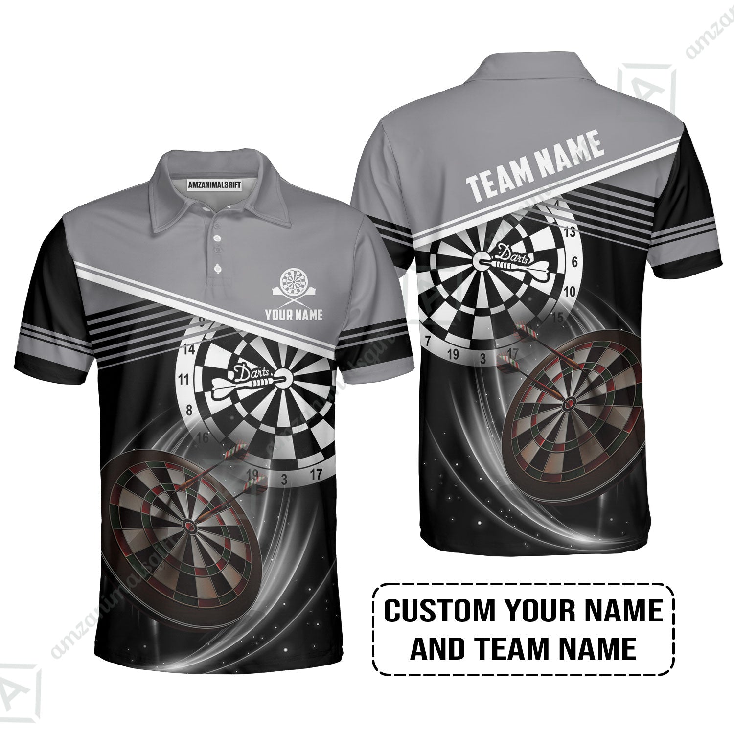 Customized Name & Team name Darts Polo Shirt, Personalized Name Color Darts Polo Shirt - Perfect Gift For Darts Lovers