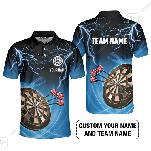 Customized Name & Text Darts Polo Shirt, Kingdom of England Darts Personalized Darts Polo Shirt