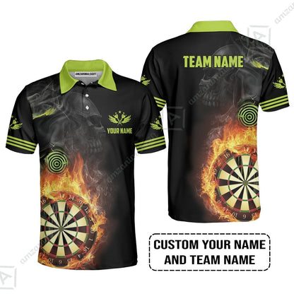 Customized Name & Team Darts Hawaiian Shirt, Skull Darts Flame Personalized Darts Hawaiian Shirt