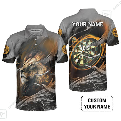 Customized Name Darts Sweatshirt, Bullseye Dartboard Personalized Lion And Darts Sweatshirt