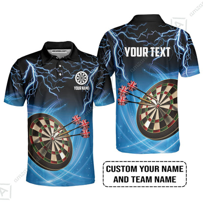 Customized Name & Text Darts Long Polo Shirt, Kingdom of England Darts Personalized Darts Long Polo Shirt