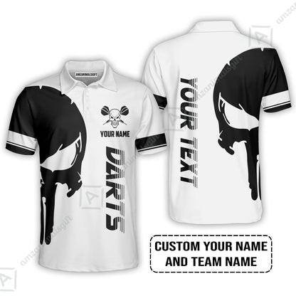 Customized Name & Text Darts Hoodie, Darts Skull Personalized Name Darts Hoodie