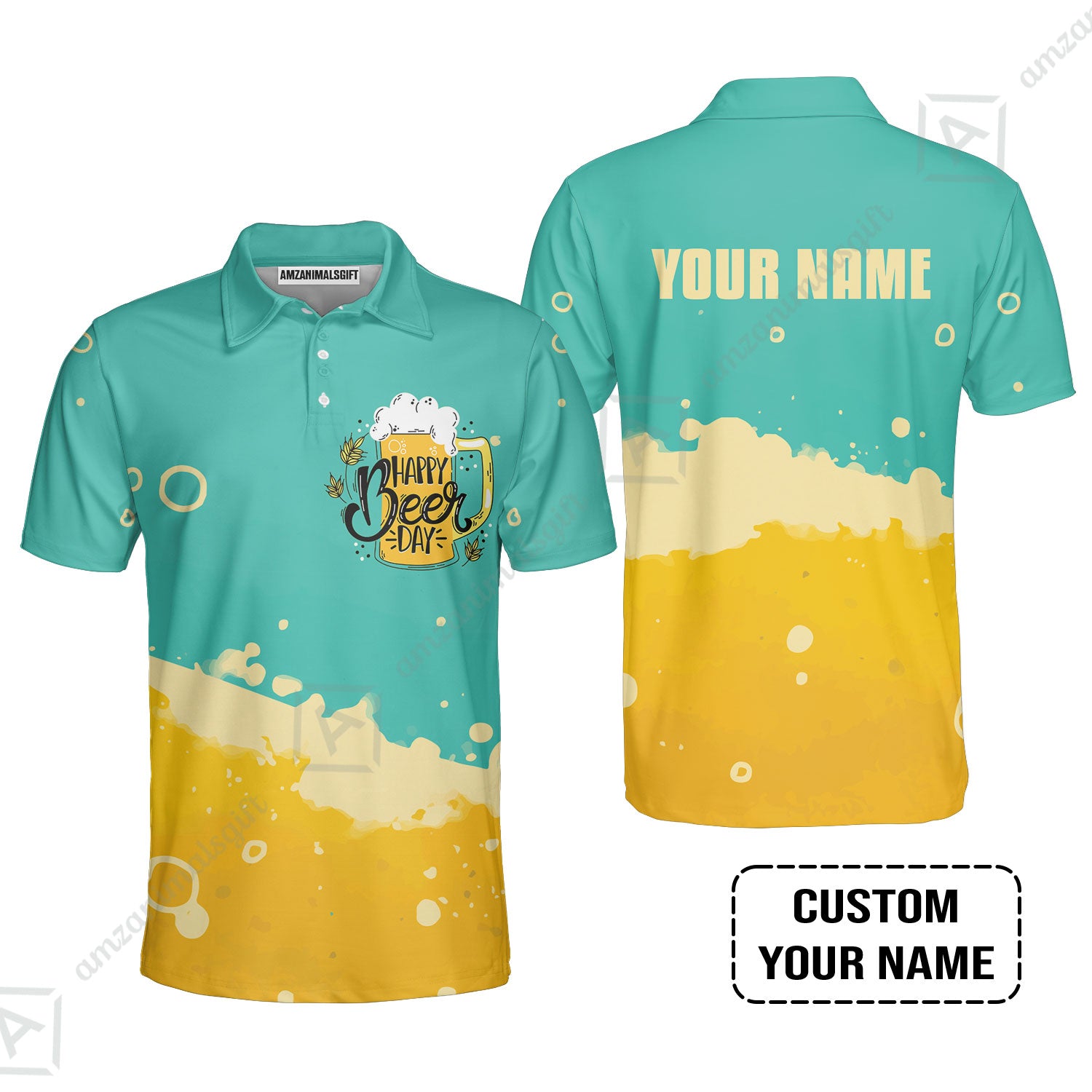 Custom Beer Pattern Design Oktoberfest Beer Festival Performance Polo Shirt