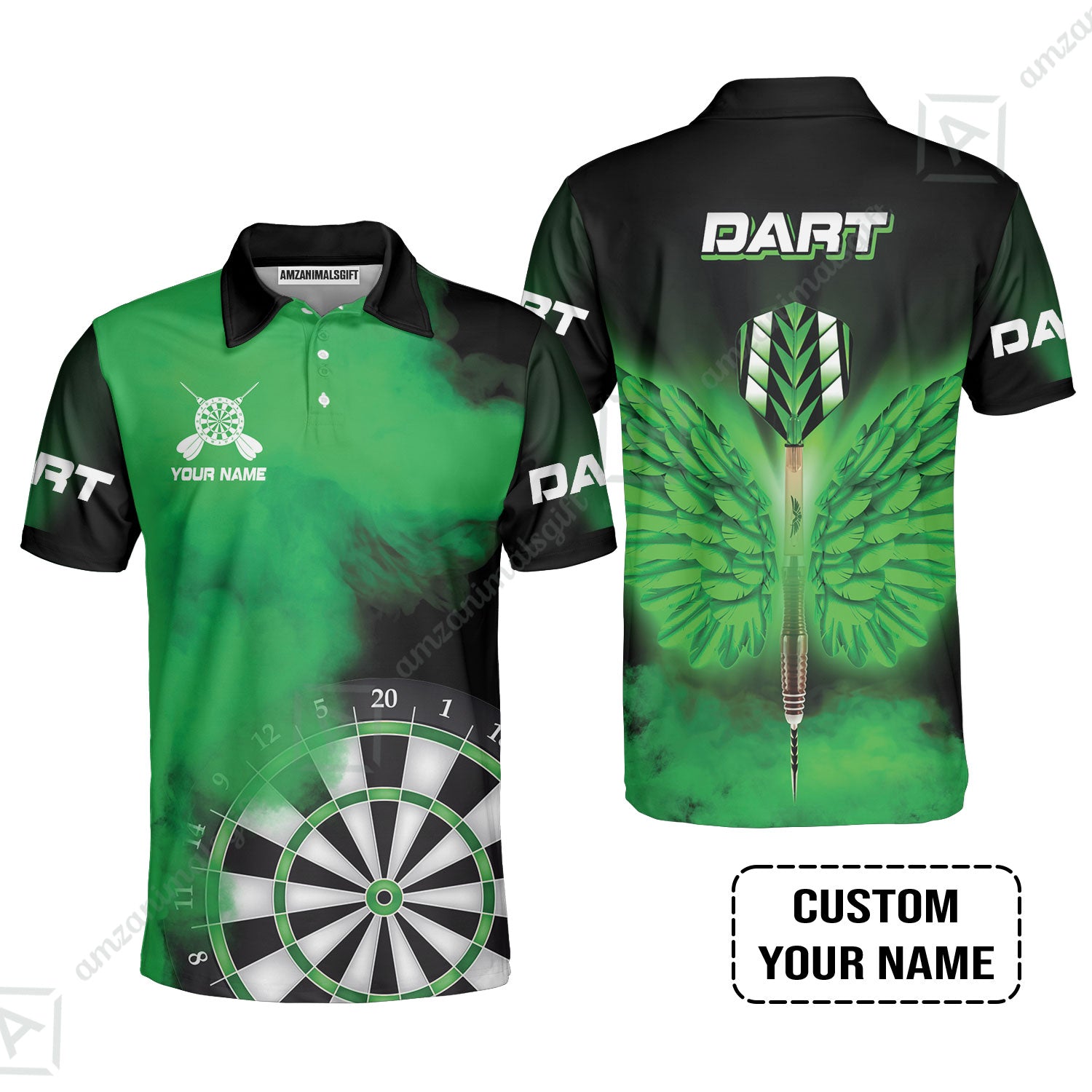 Customized Darts Polo Shirt, Darts Wings, Personalized Name Polo Shirt - Perfect Gift For Darts Lovers, Darts Players