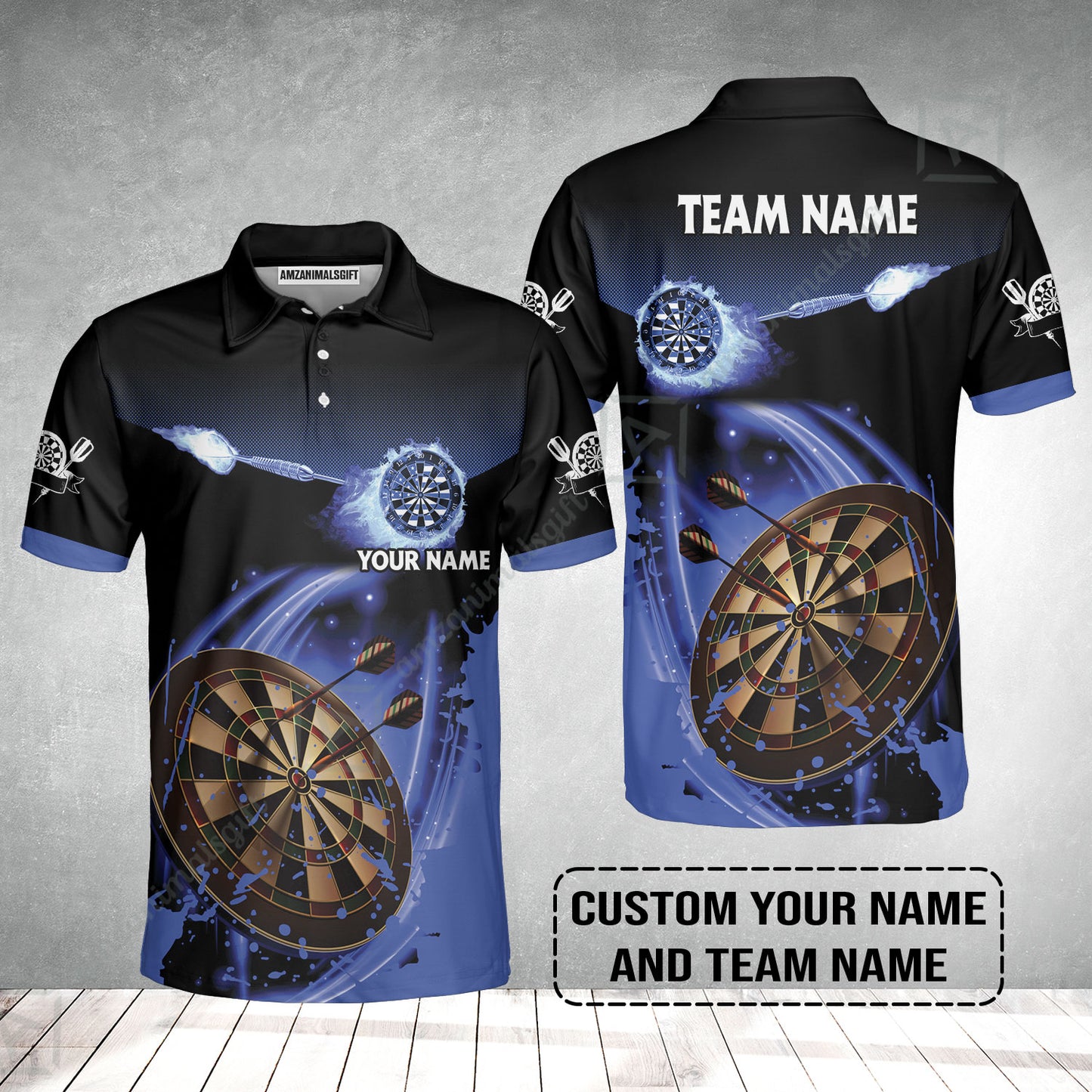 Customized Fire Darts Men Polo Shirt, Personalized Darts For Team Polo Shirt