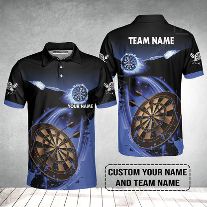 Customized Fire Darts Men Polo Shirt, Personalized Darts For Team Polo Shirt