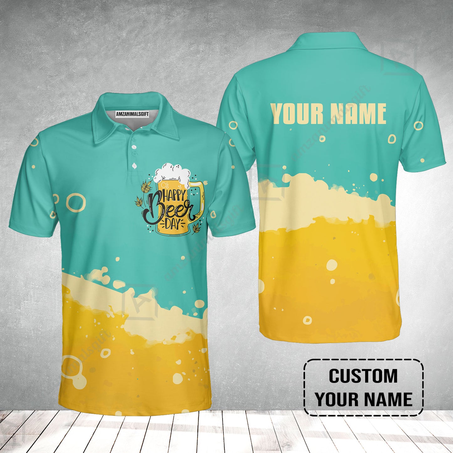Custom Beer Pattern Design Oktoberfest Beer Festival Performance Polo Shirt