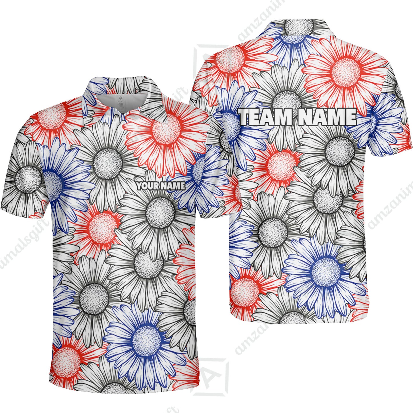 Custom Sunflower Bowling Team Jersey, Sunflower Bowling Polo Quarter-Zip Shirts, Bowling Uniforms Jerseys, Custom Name And Team Name