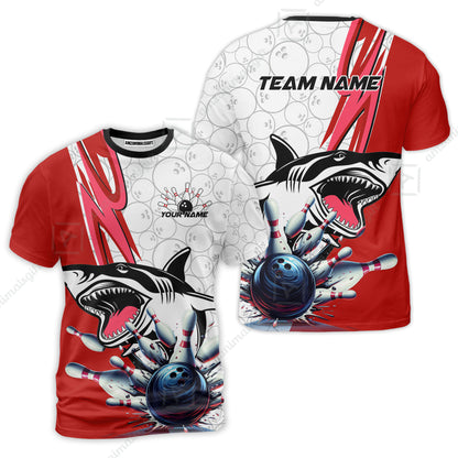 Custom Shark Bowling Youth Kids Jersey, Shark Bowling Jersey Multicolor For Kids