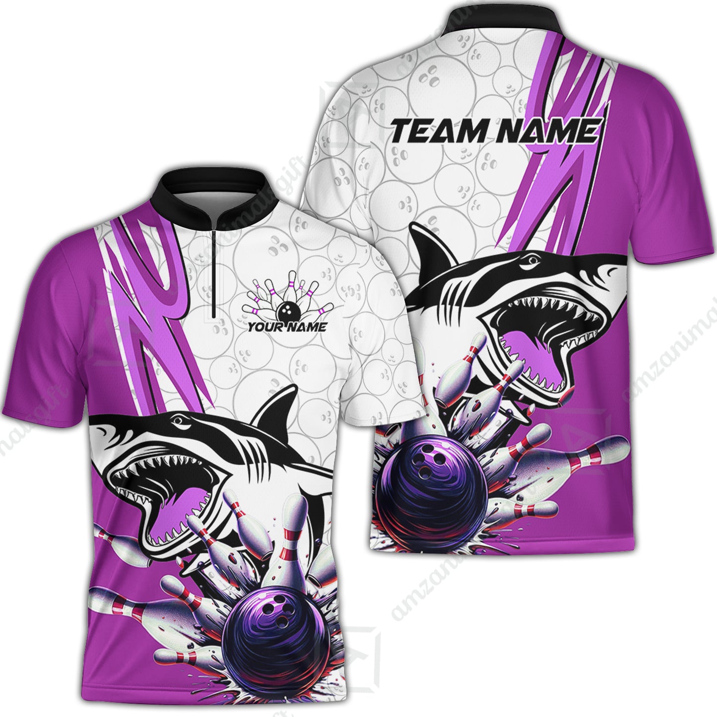 Custom Shark Bowling Youth Kids Jersey, Shark Bowling Jersey Multicolor For Kids
