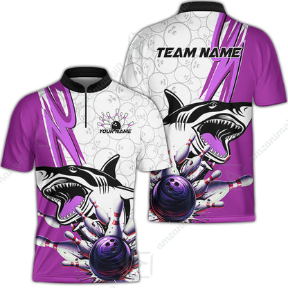 Custom Shark Bowling Youth Kids Jersey, Shark Bowling Jersey Multicolor For Kids