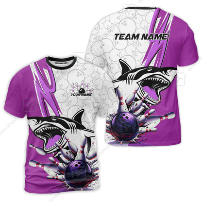 Custom Shark Bowling Youth Kids Jersey, Shark Bowling Jersey Multicolor For Kids
