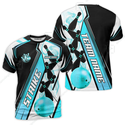 Custom Bowling Team Jersey,  Strike On Bowling Jersey Multicolor Polo Quarter-Zip Shirts, Bowling Uniforms Jerseys, Custom Name And Team Name