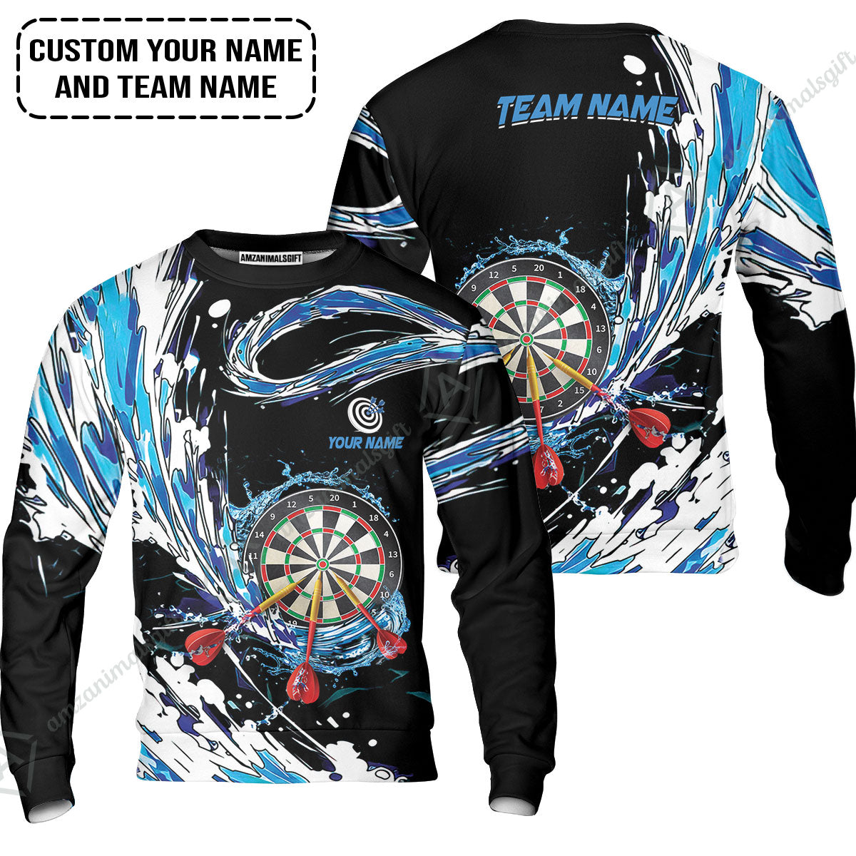 Custom Breath Of Water Darts Zip Polo Shirt, Personalized Darts For Team Zip Polo Shirt