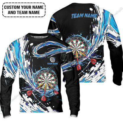 Custom Breath Of Water Darts Zip Polo Shirt, Personalized Darts For Team Zip Polo Shirt
