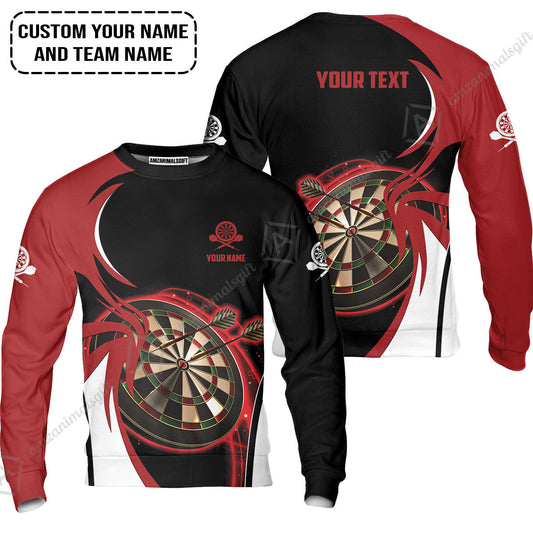 Customized Name & Text Darts Sweatshirt, Personalized Red Darts Uniforms Sweatshirt