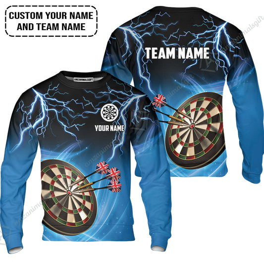 Customized Name & Text Darts Sweatshirt, Kingdom of England Darts Personalized Darts Sweatshirt