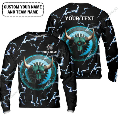 Customized Name & Text Darts Long Polo Shirt, Personalized Name Bullseye Dartboard Long Polo Shirt