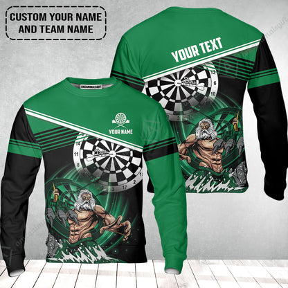 Customized Name & Text Darts Sweatshirt, Personalized Name Poseidon Darts Sweatshirt