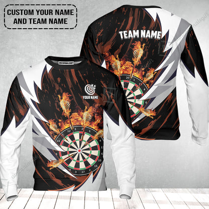 Customized Fire Thunderstorm Darts Sweatshirt, Personalized Darts Sweatshirt