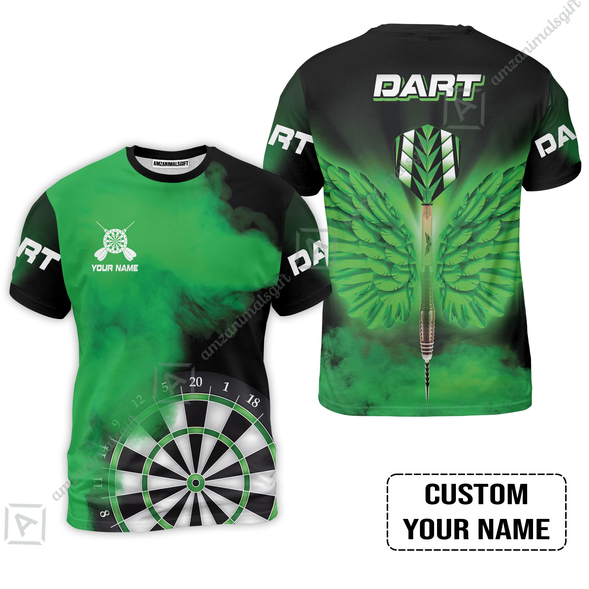 Customized Darts T-Shirt, Darts Wings, Personalized Name T-Shirt - Perfect Gift For Darts Lovers, Darts Players