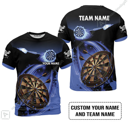 Customized Fire Darts Zip Polo Shirt, Personalized Darts For Team Zip Polo Shirt