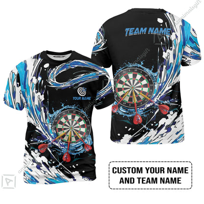 Custom Breath Of Water Darts Zip Polo Shirt, Personalized Darts For Team Zip Polo Shirt