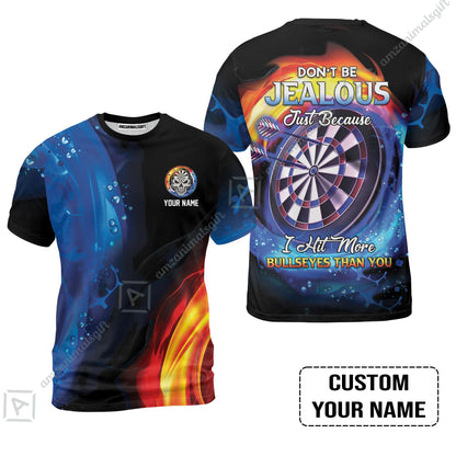 Customized Name Darts Long Polo Shirt, Don't Be Jealous Personalized Skull Logo And Darts Long Polo Shirt
