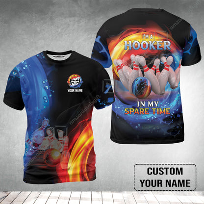 Customized Name Bowling T-Shirt - Bowling I'm A Hooker In My Spare Time Personalized T-Shirt