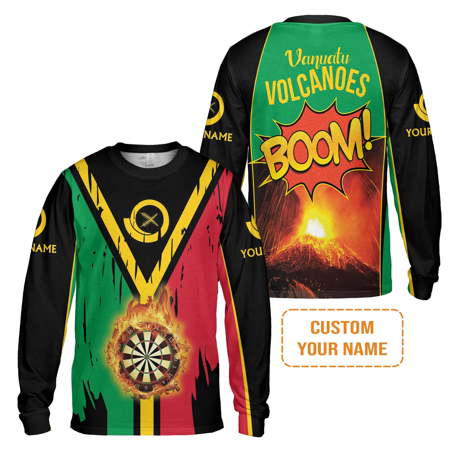 Darts Shirt Custom Name, Vanuatu Volcanoes Uniform, Personalized Shirt For Darts Lovers, Darts Players