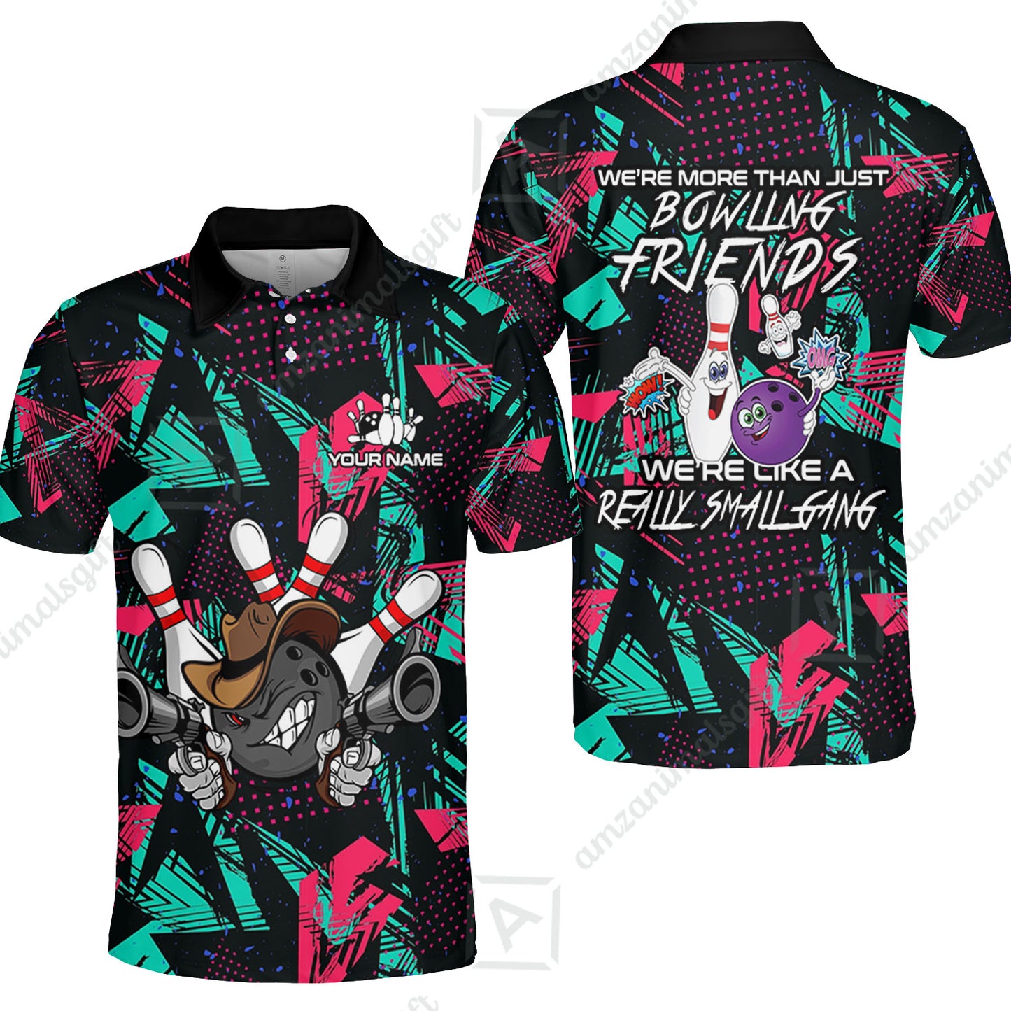 Customized Bowling Friends Polo Shirt, Really Small Gang Bowling Team Polo Shirt, Perfect Outfit For Bowlers