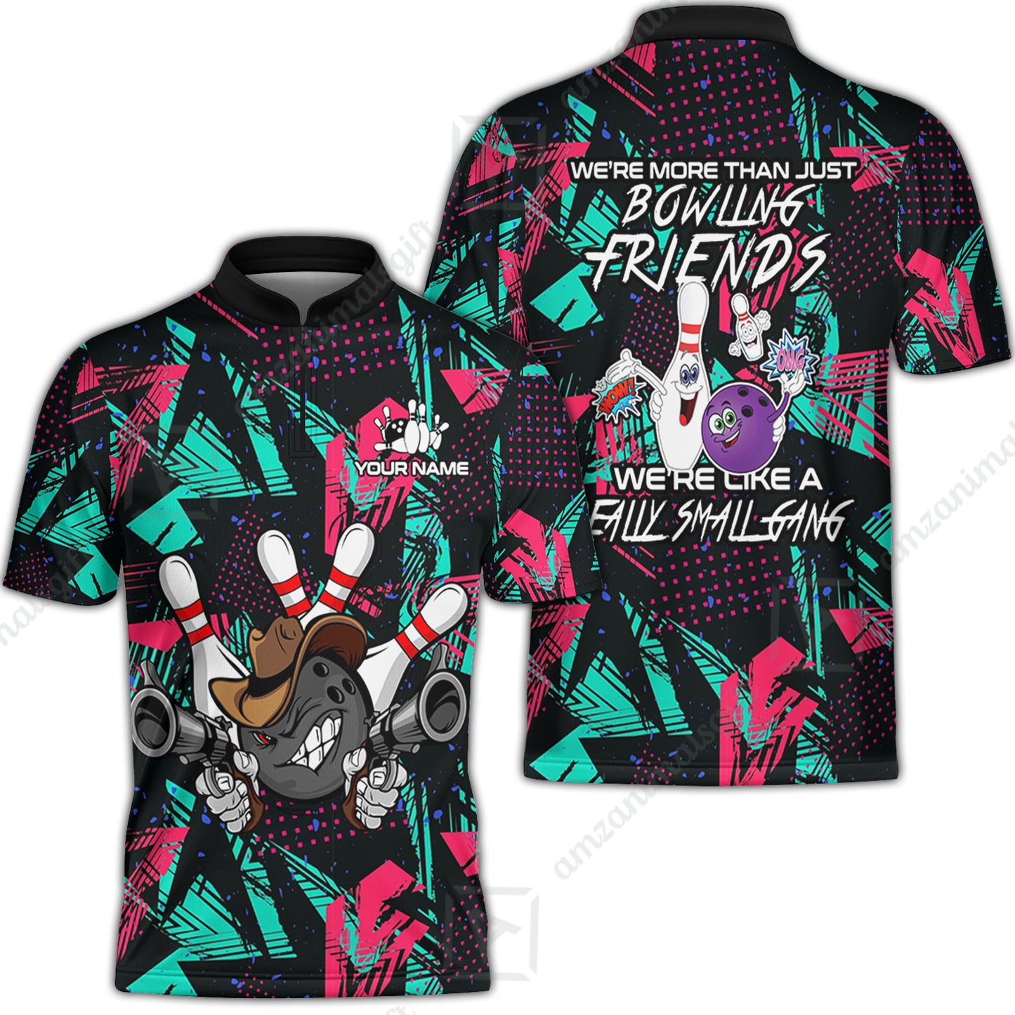 Customized Bowling Friends Polo Shirt, Really Small Gang Bowling Team Polo Shirt, Perfect Outfit For Bowlers