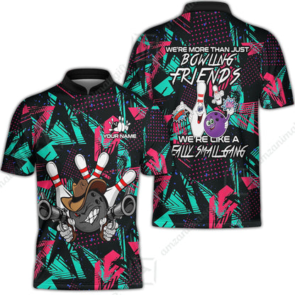 Customized Bowling Friends Polo Shirt, Really Small Gang Bowling Team Polo Shirt, Perfect Outfit For Bowlers