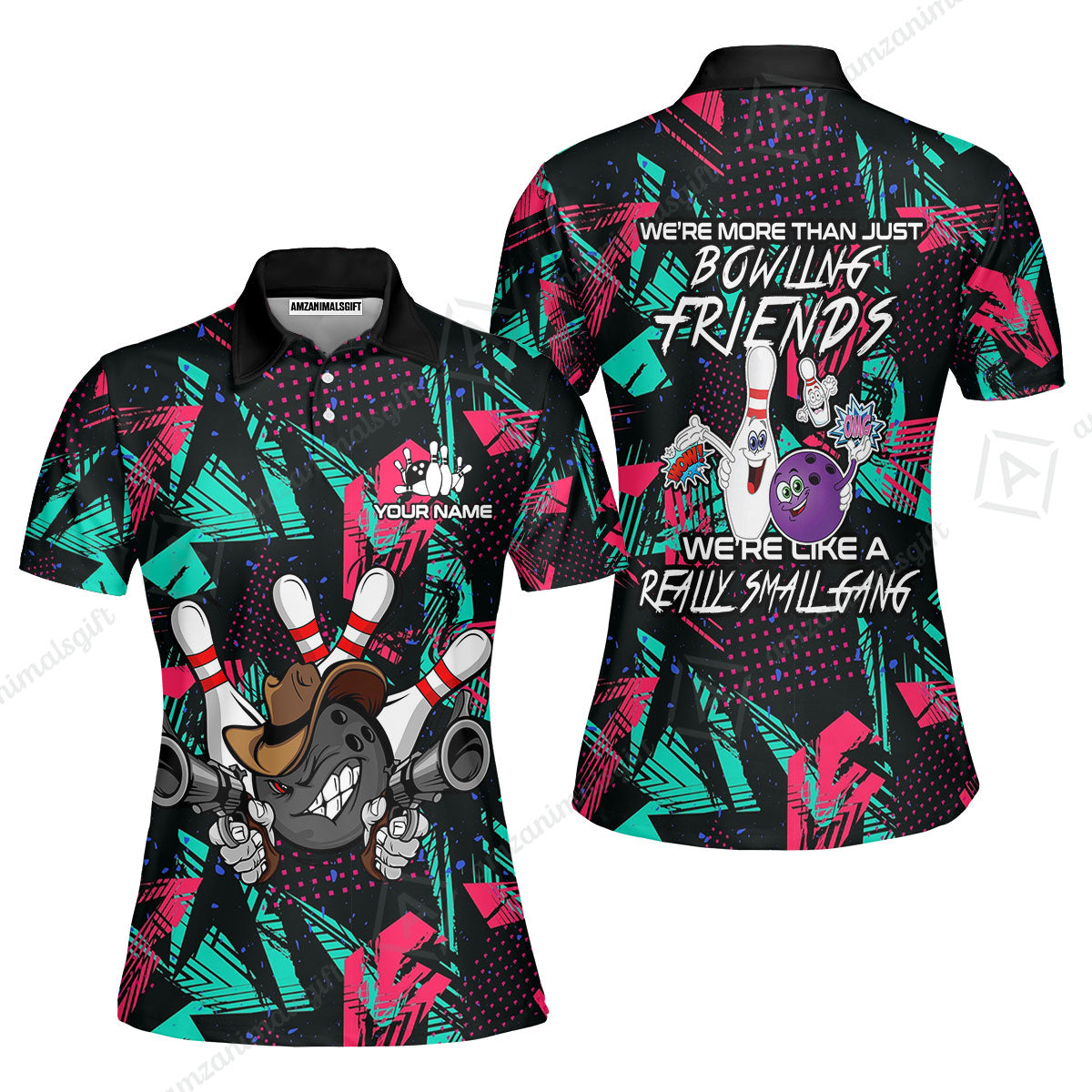 Customized Bowling Friends Polo Shirt, Really Small Gang Bowling Team Polo Shirt, Perfect Outfit For Bowlers