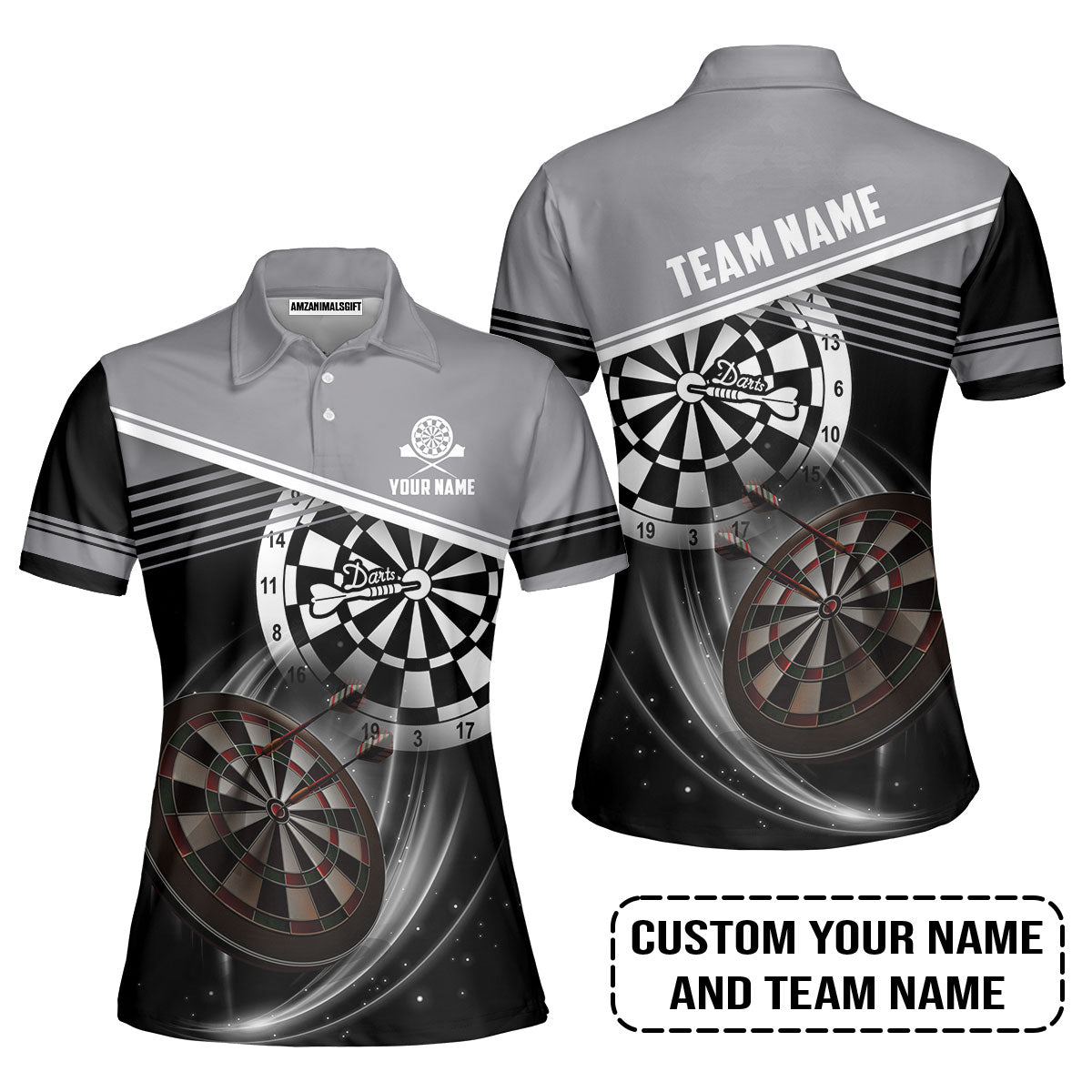 Customized Name & Team Name Darts Women Polo Shirt, Personalized Name Color Darts Women Polo Shirt - Perfect Gift For Darts Lovers