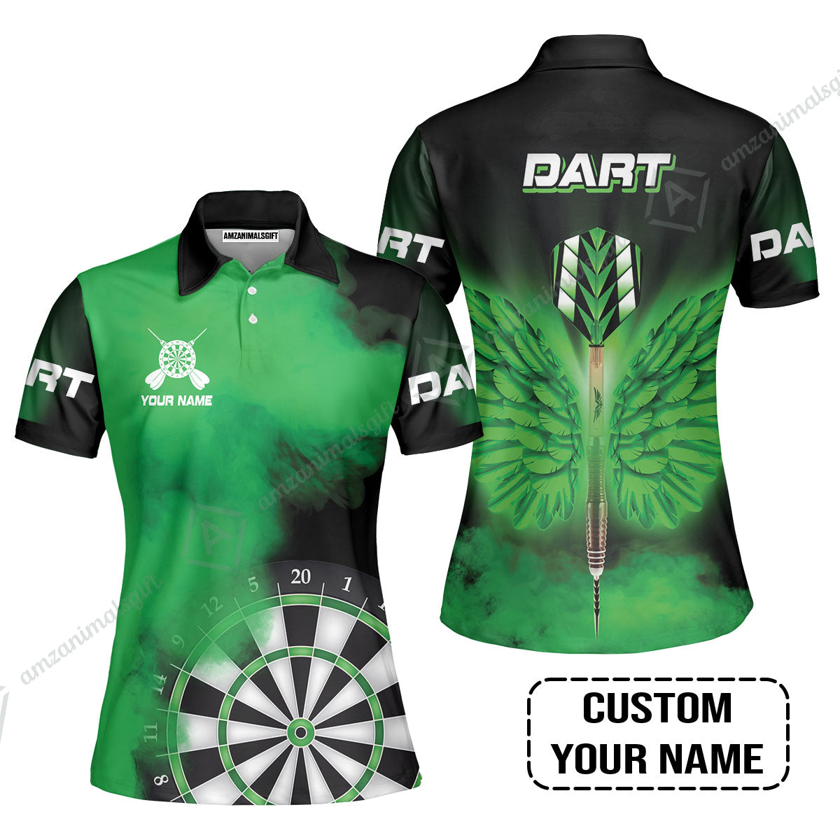 Customized Darts Women Polo Shirt, Darts Wings, Personalized Name Women Polo Shirt - Perfect Gift For Darts Lovers, Darts Players