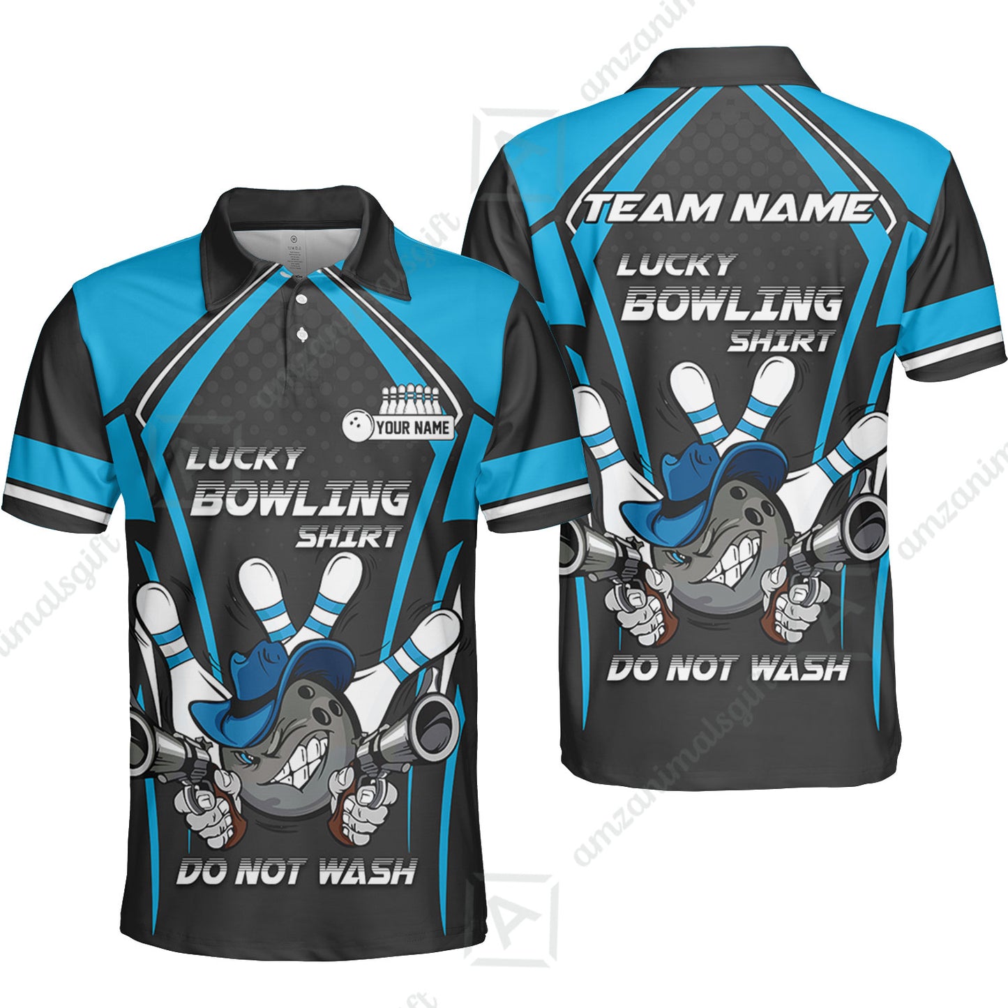 Customized Bowling Team Jersey, Lucky Bowling Shirt Do Not Wash Personalized Name Quarter-Zip Jerseys For Bowlers