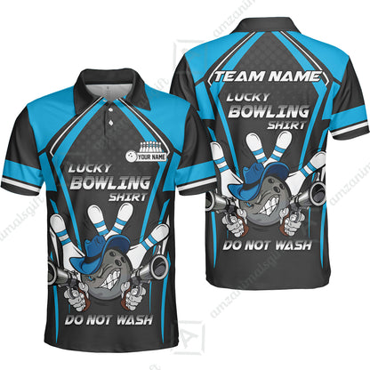 Customized Bowling Team Jersey, Lucky Bowling Shirt Do Not Wash Personalized Name Quarter-Zip Jerseys For Bowlers
