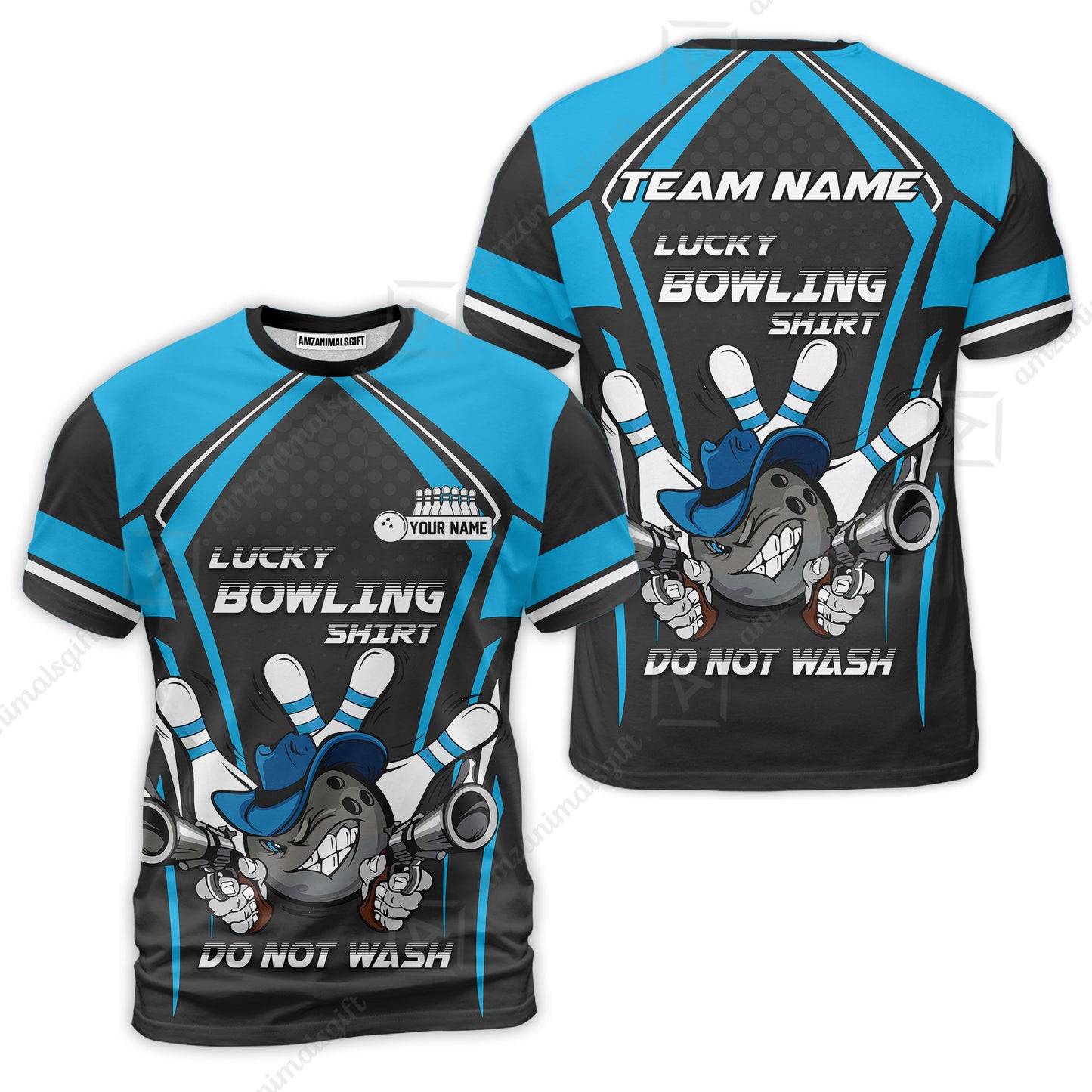 Customized Bowling Team Jersey, Lucky Bowling Shirt Do Not Wash Personalized Name Quarter-Zip Jerseys For Bowlers