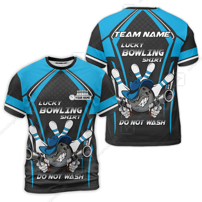Customized Bowling Team Jersey, Lucky Bowling Shirt Do Not Wash Personalized Name Quarter-Zip Jerseys For Bowlers