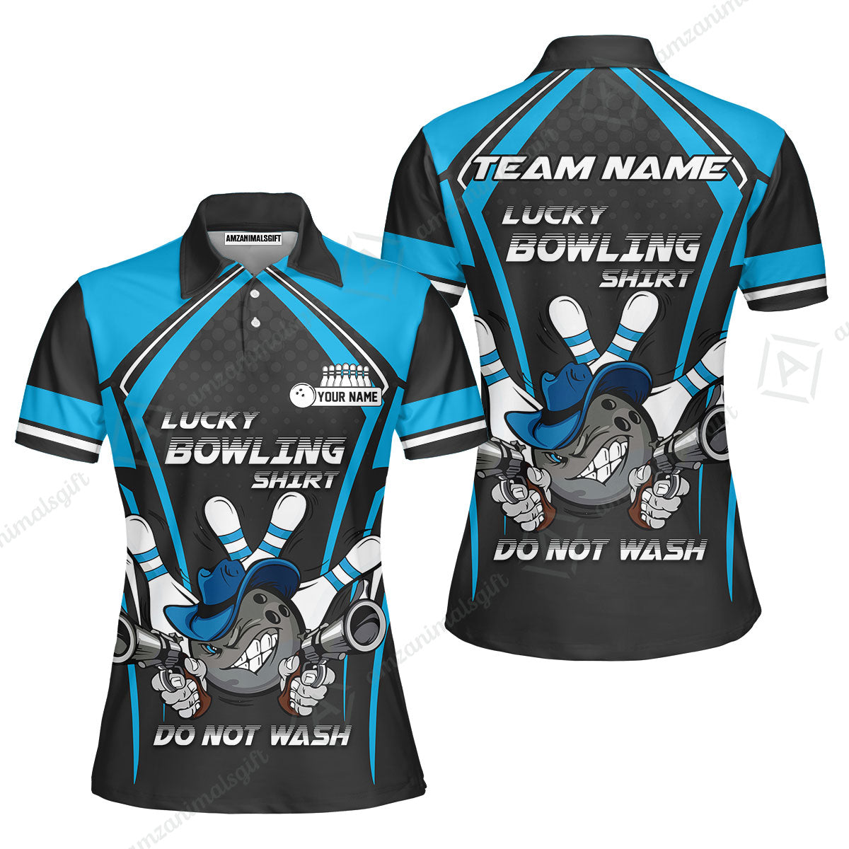 Customized Bowling Team Jersey, Lucky Bowling Shirt Do Not Wash Personalized Name Quarter-Zip Jerseys For Bowlers