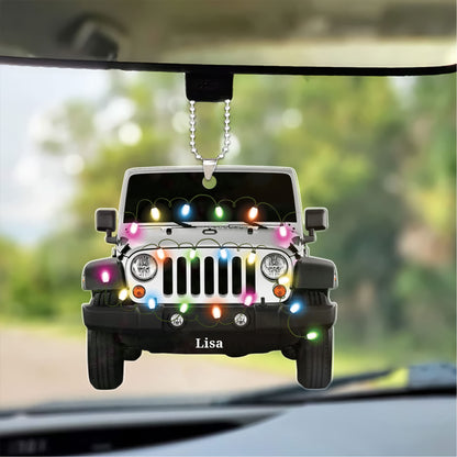 Personalized Jeep Car Christmas Car Ornament, Custom Shape Car Ornament Decor, Car Lover Car Ornament