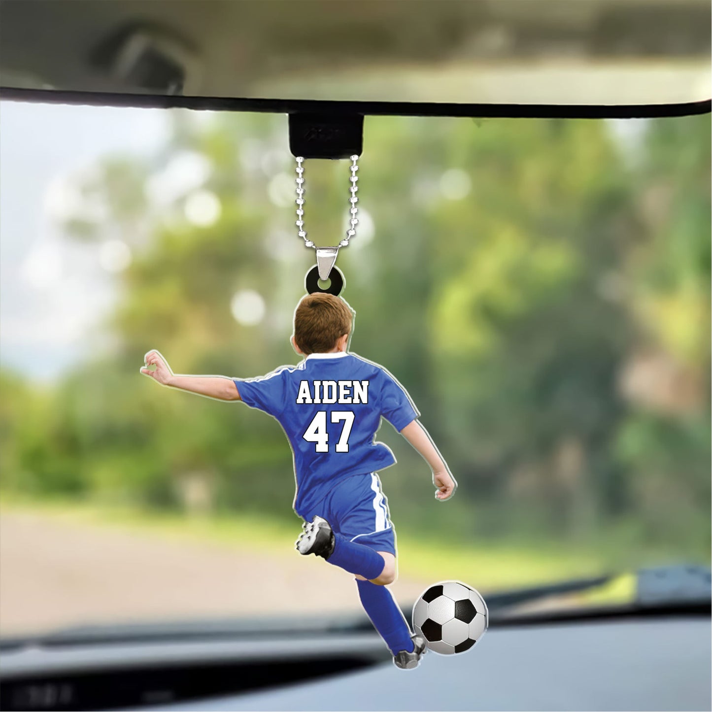 Personalized Soccer Boy Christmas Car Ornament, Gift For Soccer Lovers, Christmas Gifts