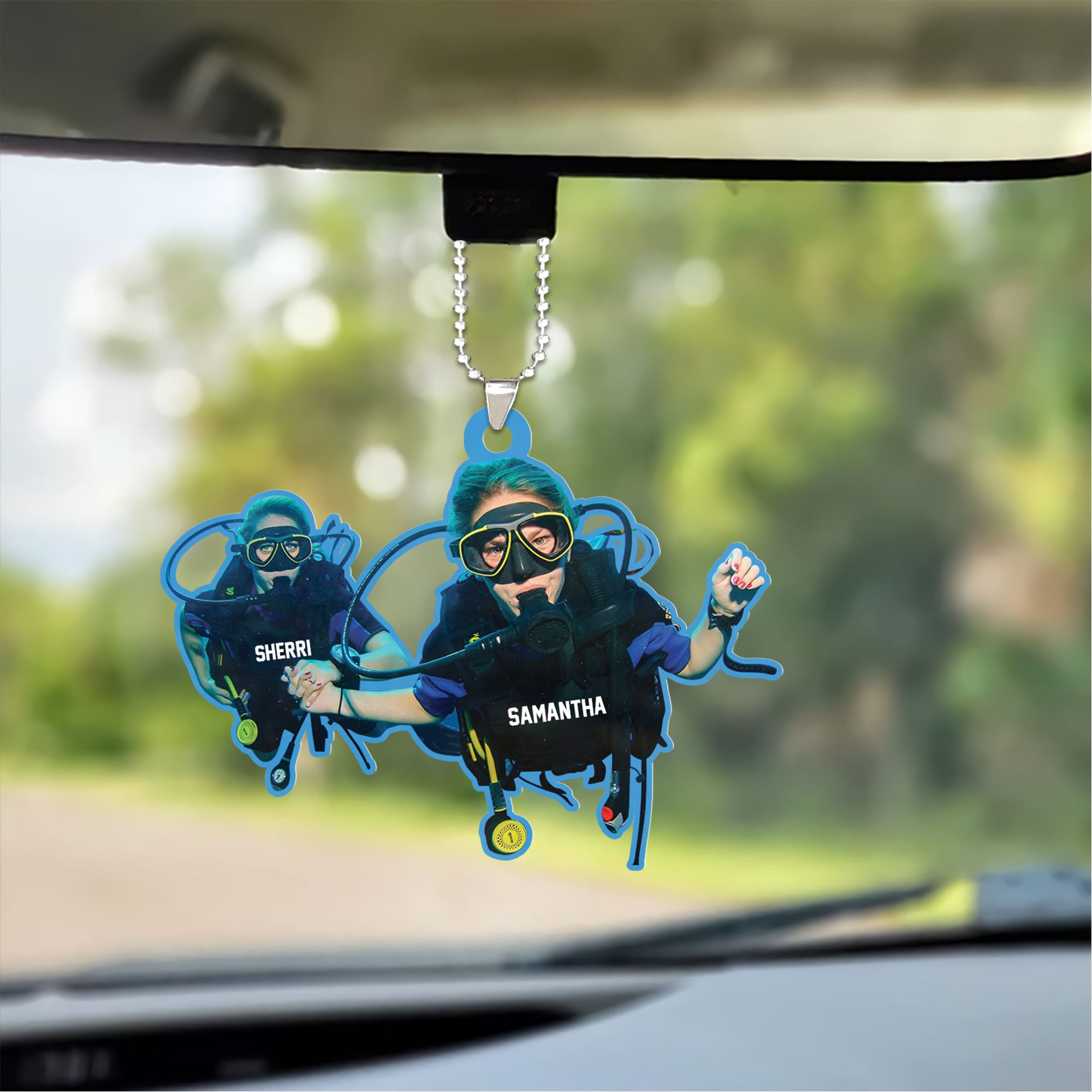 Custom Scuba Diving Christmas Car Ornament, Personalized Name Scuba Diving Car Ornament For Scuba Lover,Christmas,New Year