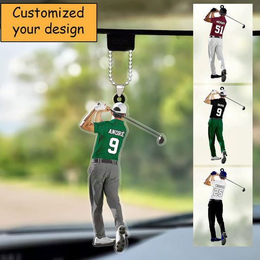 Customized Golf Man Player Christmas Car Ornament, Golf Team Gift For Men - Gift For Golf Lovers, Golf Players