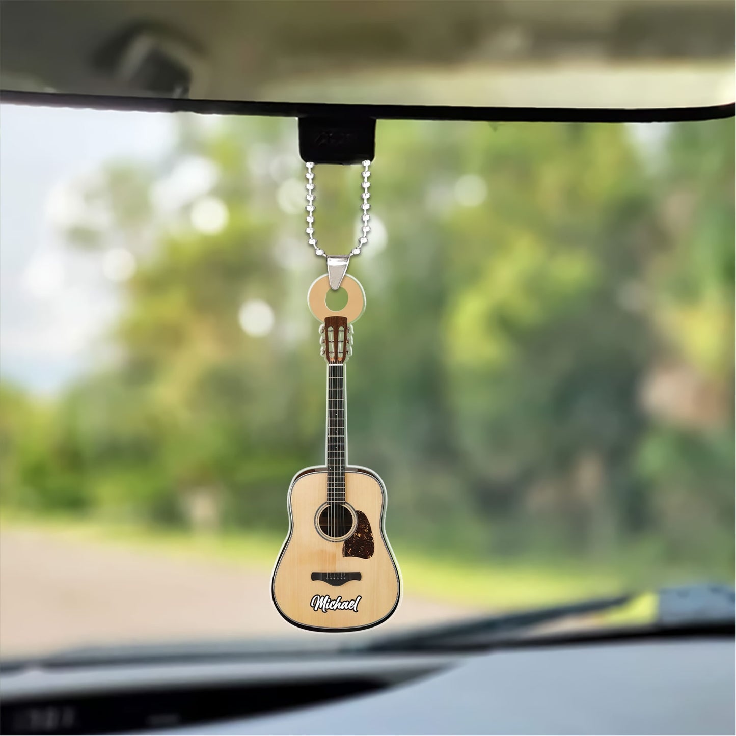 Personalized Classic Guitar Custom Name Christmas Car Ornament Custom Shape For Guitar Players